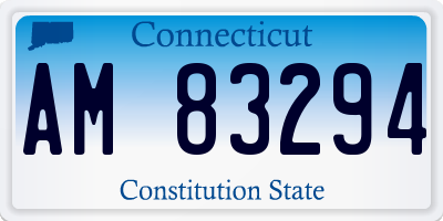CT license plate AM83294