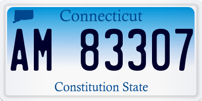 CT license plate AM83307