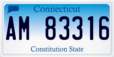 CT license plate AM83316