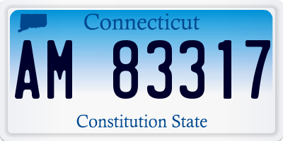 CT license plate AM83317