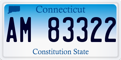 CT license plate AM83322