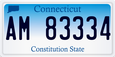 CT license plate AM83334