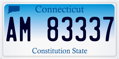 CT license plate AM83337