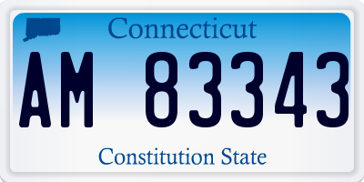 CT license plate AM83343