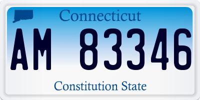 CT license plate AM83346