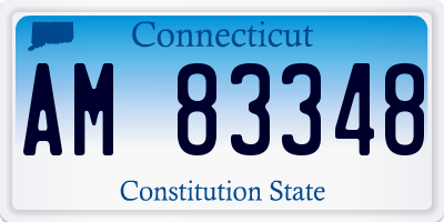 CT license plate AM83348