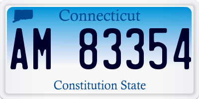 CT license plate AM83354