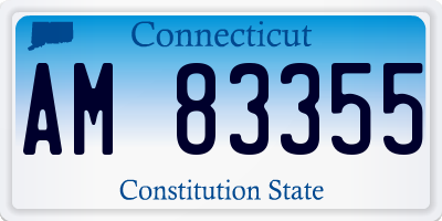 CT license plate AM83355