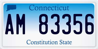 CT license plate AM83356