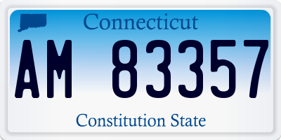 CT license plate AM83357