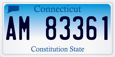 CT license plate AM83361