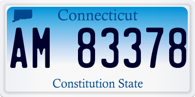 CT license plate AM83378