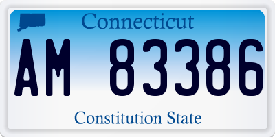 CT license plate AM83386