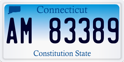CT license plate AM83389