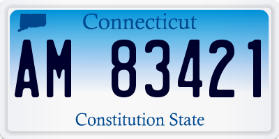 CT license plate AM83421