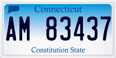 CT license plate AM83437