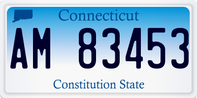 CT license plate AM83453