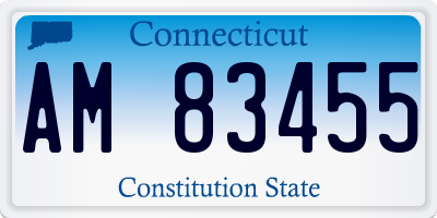 CT license plate AM83455