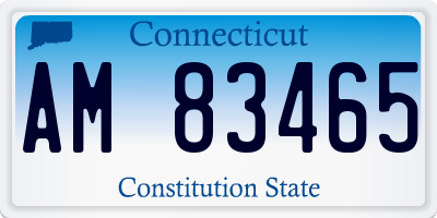 CT license plate AM83465