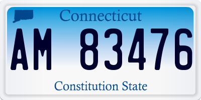 CT license plate AM83476