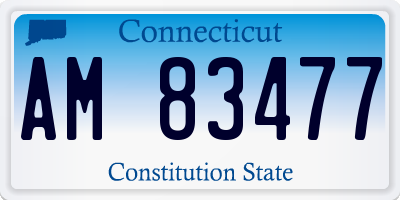 CT license plate AM83477