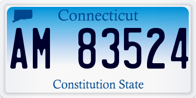 CT license plate AM83524