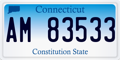 CT license plate AM83533