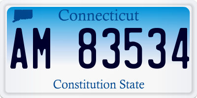 CT license plate AM83534