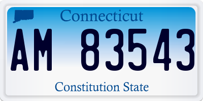 CT license plate AM83543