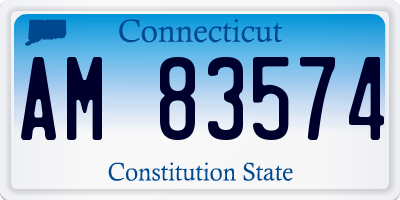 CT license plate AM83574