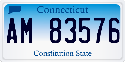 CT license plate AM83576