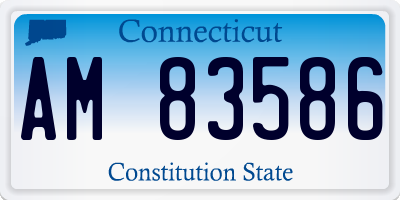 CT license plate AM83586