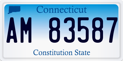 CT license plate AM83587