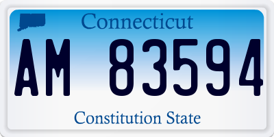 CT license plate AM83594