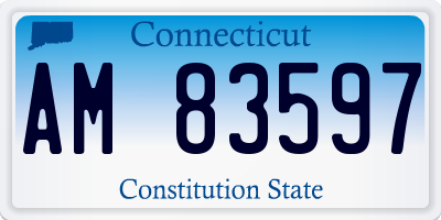CT license plate AM83597