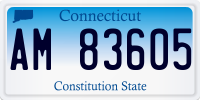 CT license plate AM83605