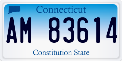 CT license plate AM83614