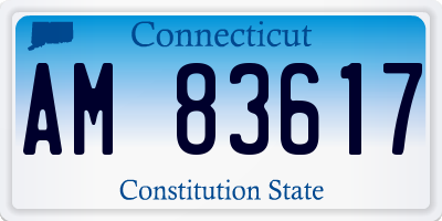 CT license plate AM83617