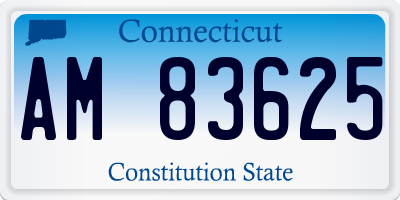 CT license plate AM83625