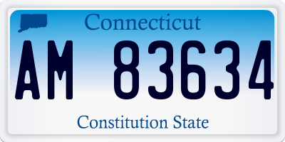 CT license plate AM83634