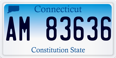 CT license plate AM83636