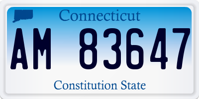 CT license plate AM83647