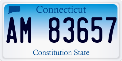 CT license plate AM83657
