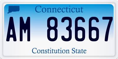 CT license plate AM83667