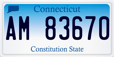 CT license plate AM83670