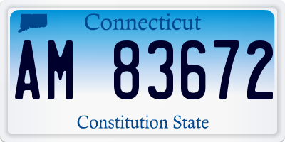 CT license plate AM83672