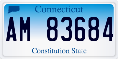 CT license plate AM83684