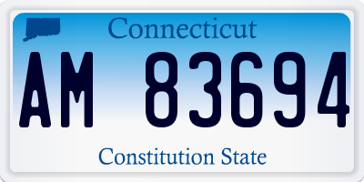 CT license plate AM83694