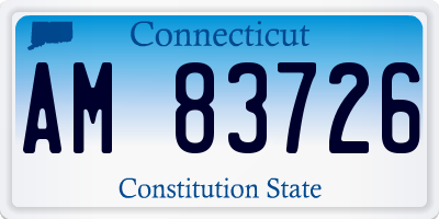CT license plate AM83726