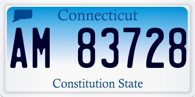 CT license plate AM83728